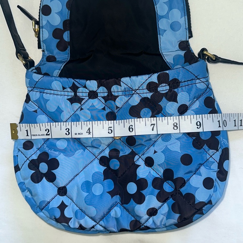 Marc Jacobs Blue and Black Quilted Nylon Crossbody Floral Messenger Bag - Picture 3 of 8